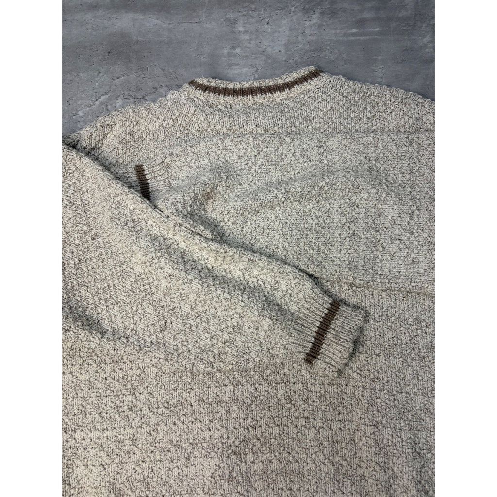 Vintage 90s St. Johns Bay Embroidered Mallard Spellout Knit Sweater Size Large