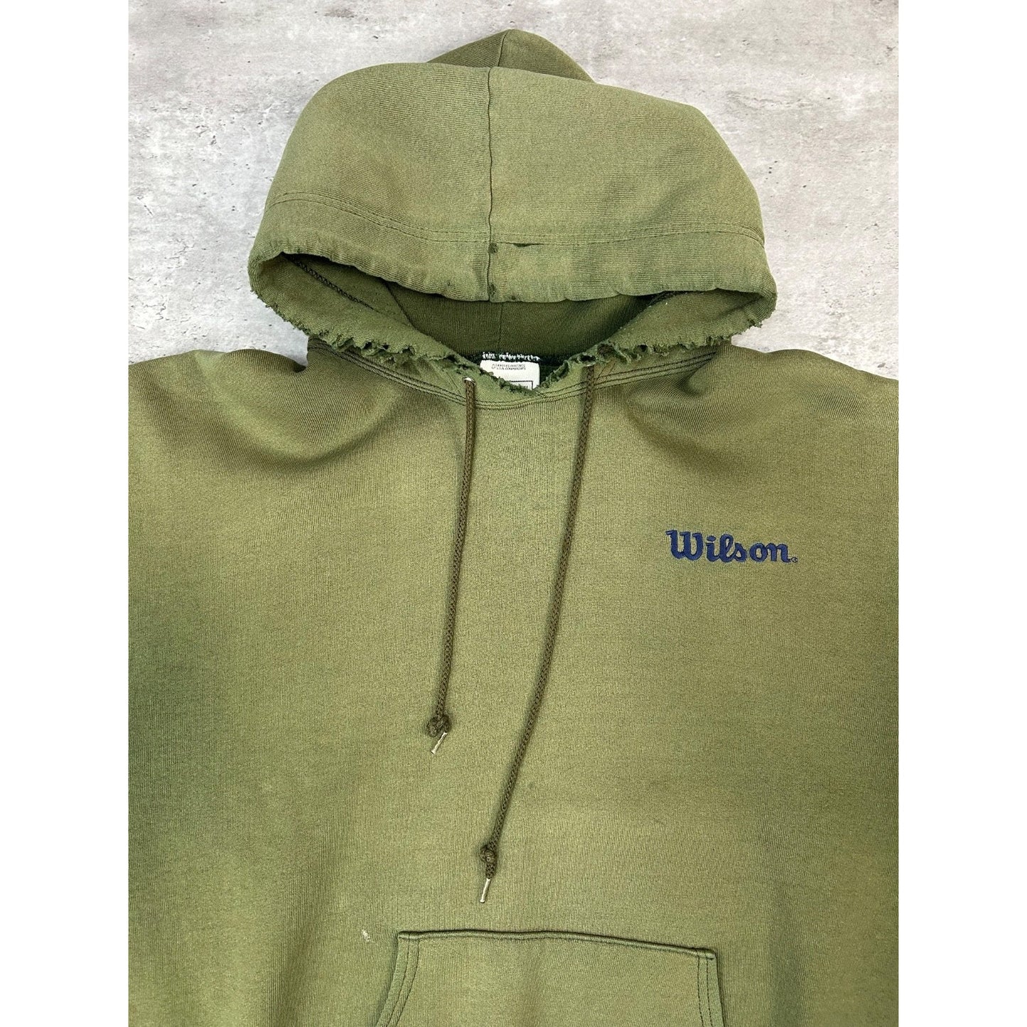 Vintage 90s Wilson Embroidered Spellout Pullover Hooded Sweatshirt Size XL