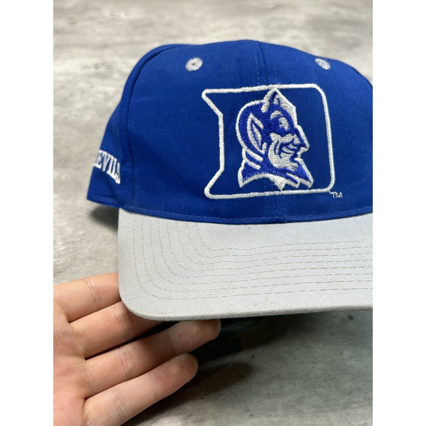 Vintage 90s Duke Blue Devils NCAA Embroidered Logo Snapback Hat OSFA