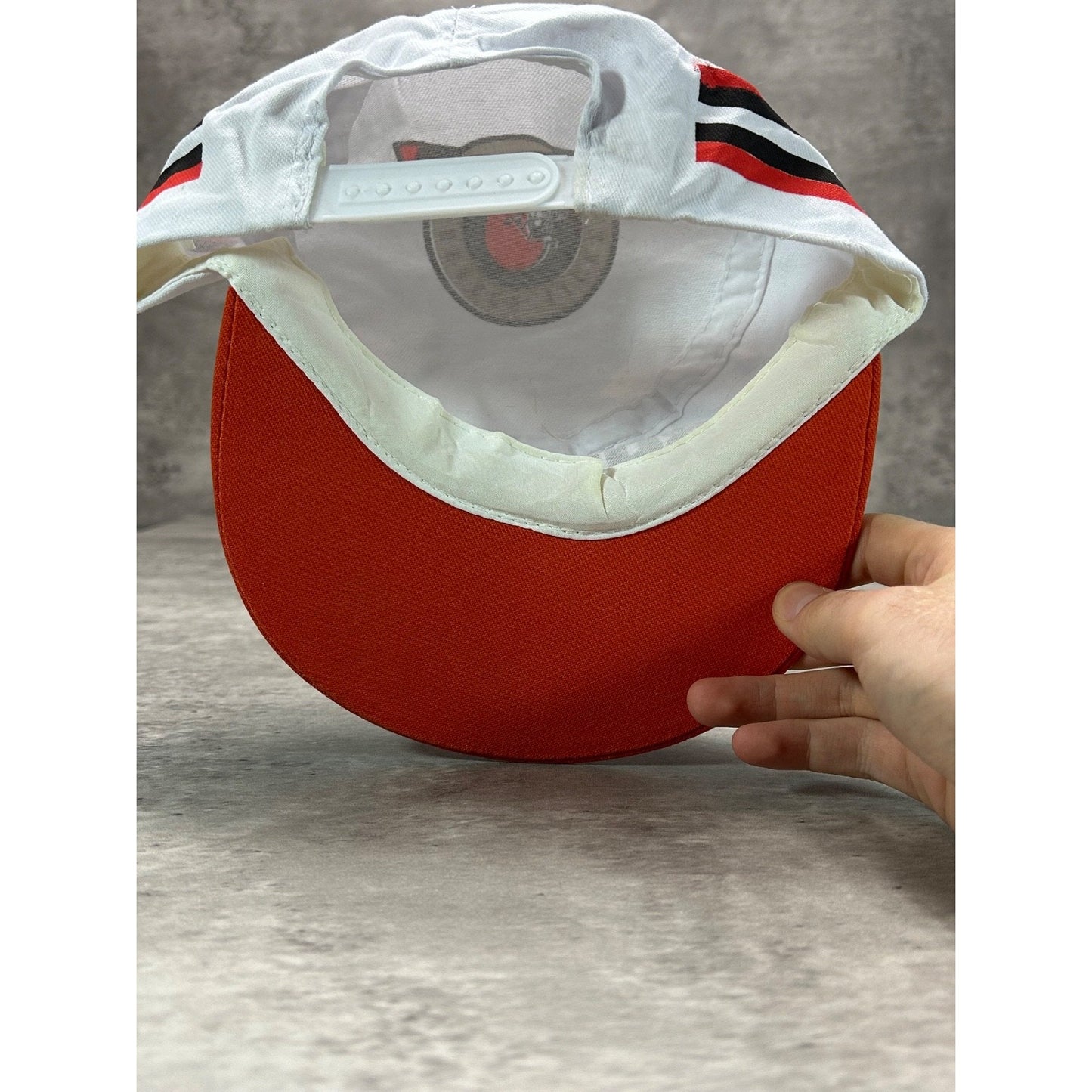 Vintage 80s/90s Cleveland Browns NFL Graphic Spellout Logo Snapback Hat OSFA