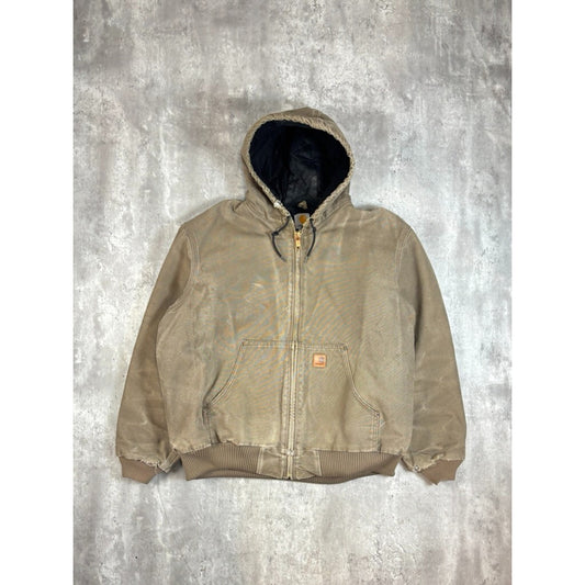 Vintage Carhartt Insulated Canvas Workwear Hooded Active Jacket Size XL