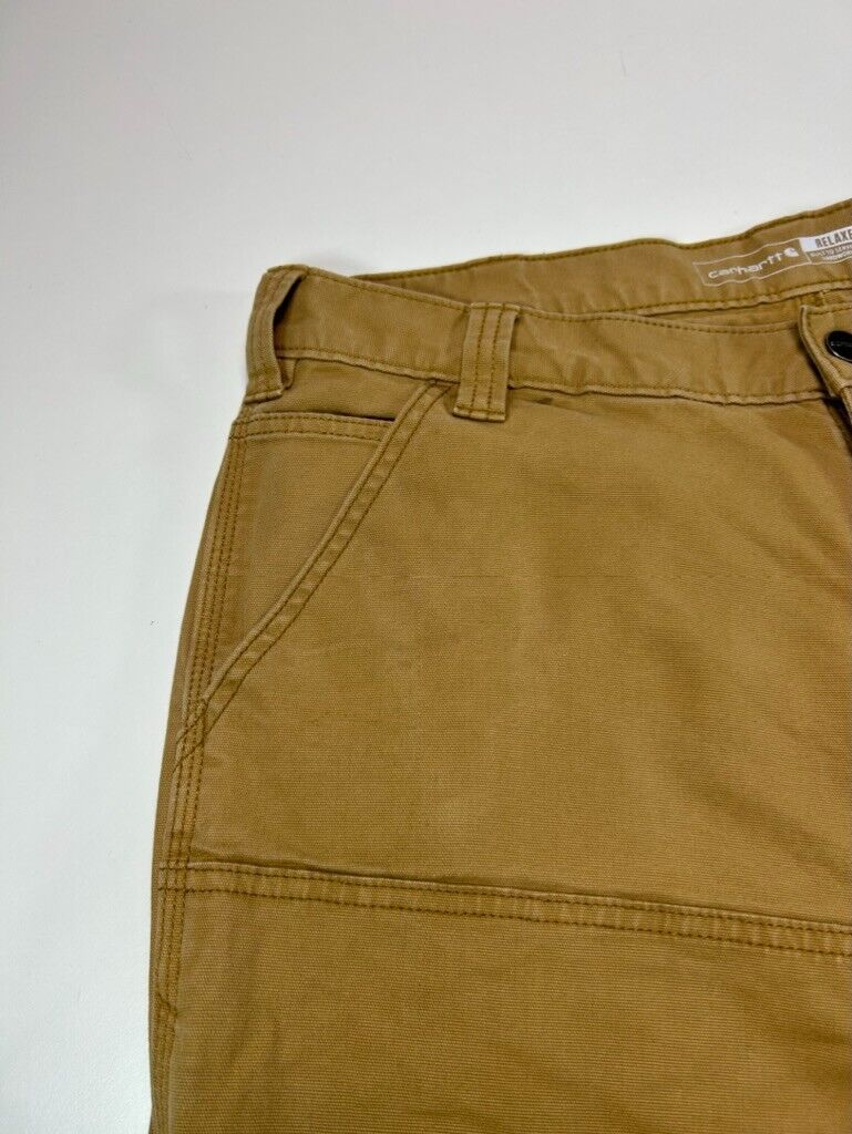 Carhartt Relaxed Fit Canvas Workwear Double Knee Pants Size 36 Beige