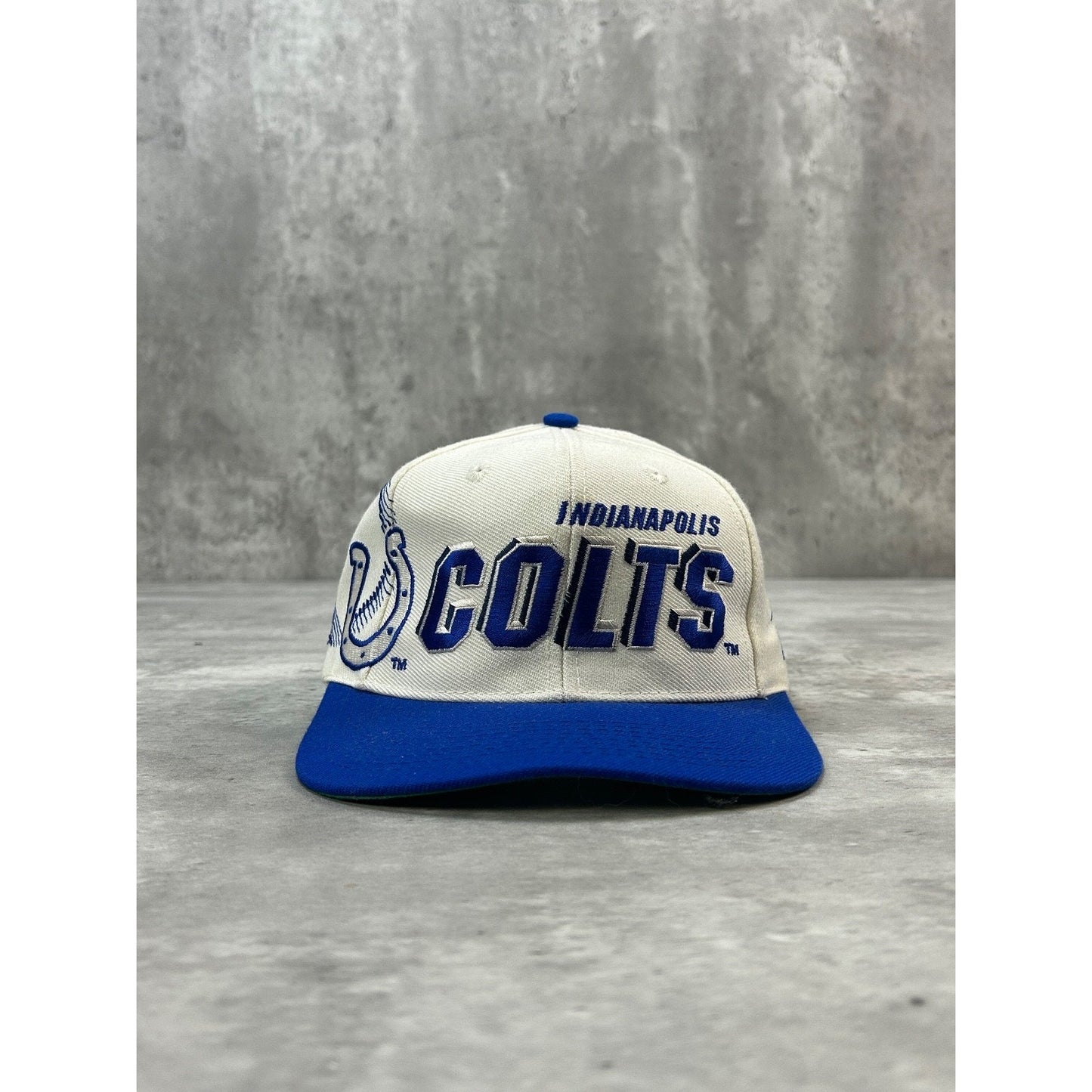 Vintage 90s Indianapolis Colts NFL Sports Specialties Shadow Snapback Hat OSFA