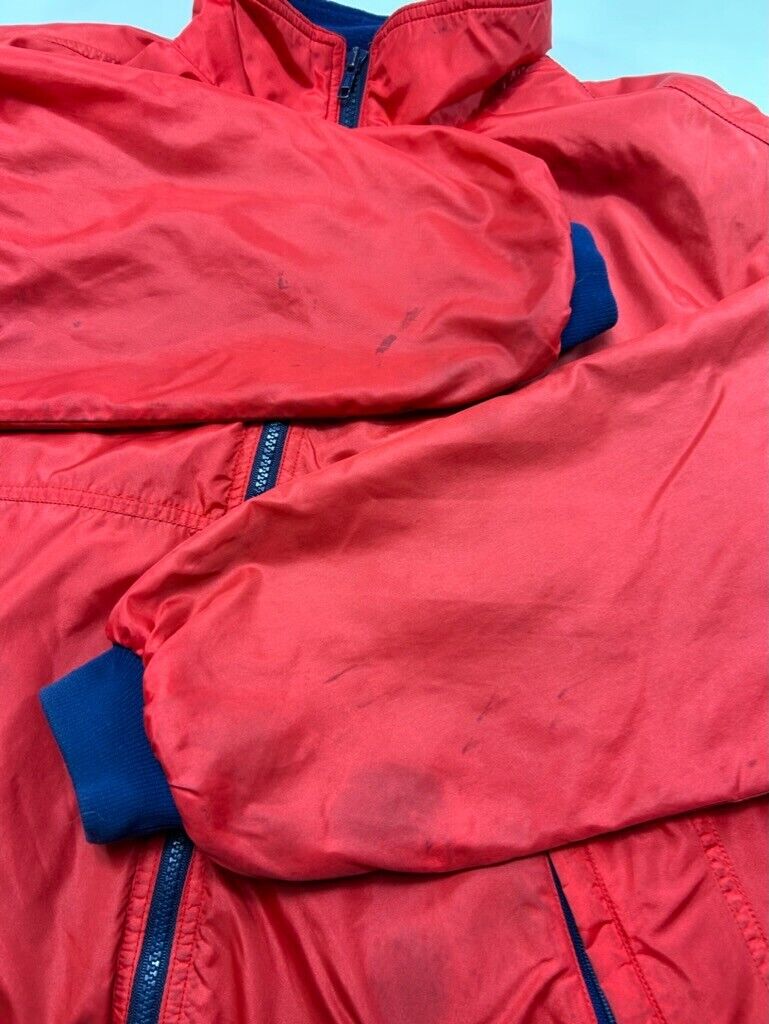 Vintage 90s Patagonia Fleece Lined Nylon Full Zip Bomber Jacket Size Large Red