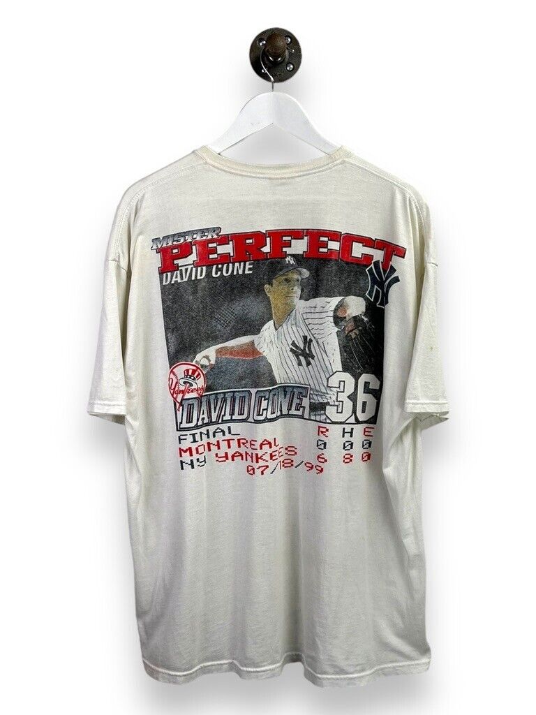 Vintage 1999 David Cone #36 Yankees MLB Mister Perfect Graphic T-Shirt Sz XL 90s