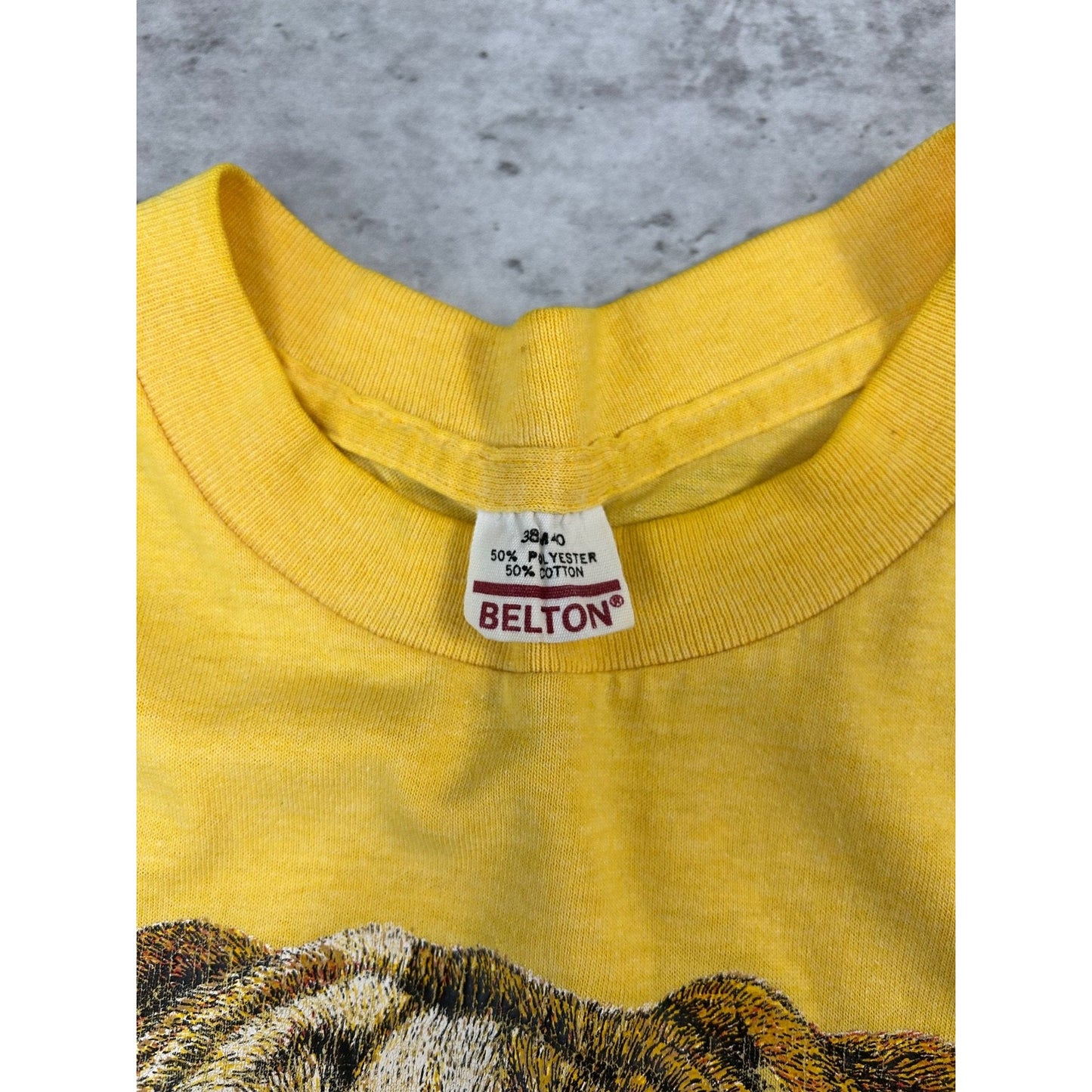 Vintage 80s/90s So What's Your Point Bulldog Graphic T-Shirt Size Medium Yellow