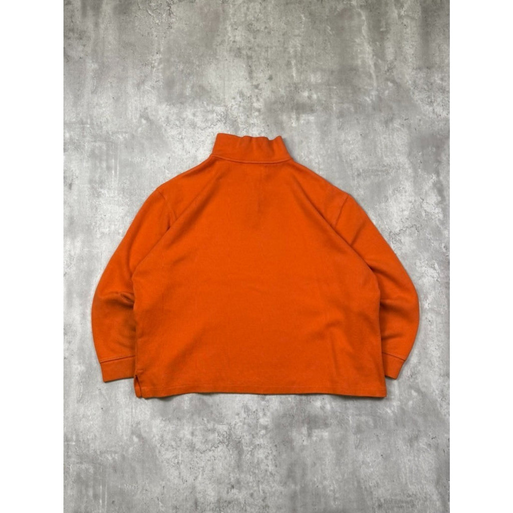 Vintage Polo Ralph Lauren Embroidered Pony 1/4 Zip Mockneck Sweatshirt Sz Large