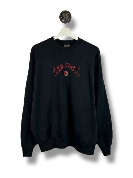 Vintage 90s Ohio State Buckeyes NCAA Embroidered Sweatshirt Size XL Black