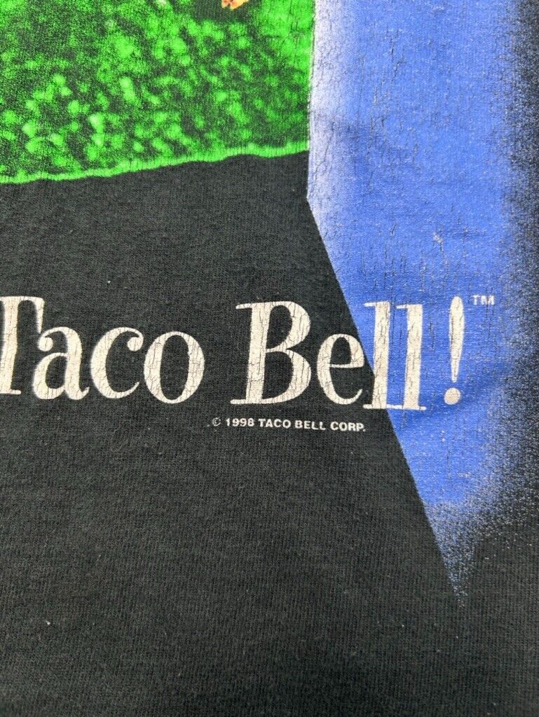 Vintage 1998 Yo Quiero Taco Bell Snack Promo T-Shirt Size XL Black 90s