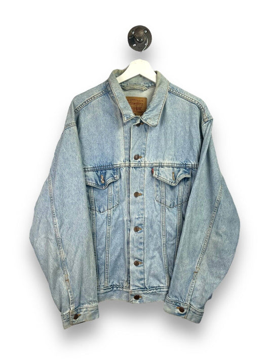 Vintage Levis Red Tab Light Wash Denim Trucker Jacket Size Large 70507-4834