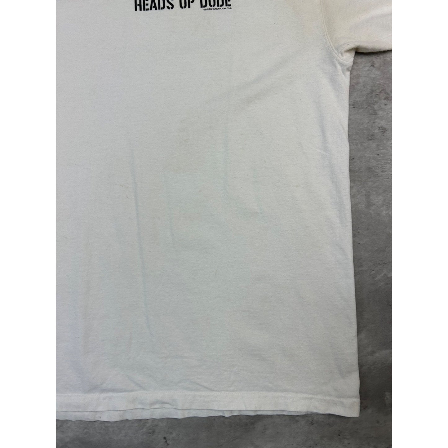 Vintage Heads Up Dude Stick Figure Skateboarding Graphic T-Shirt Size XL