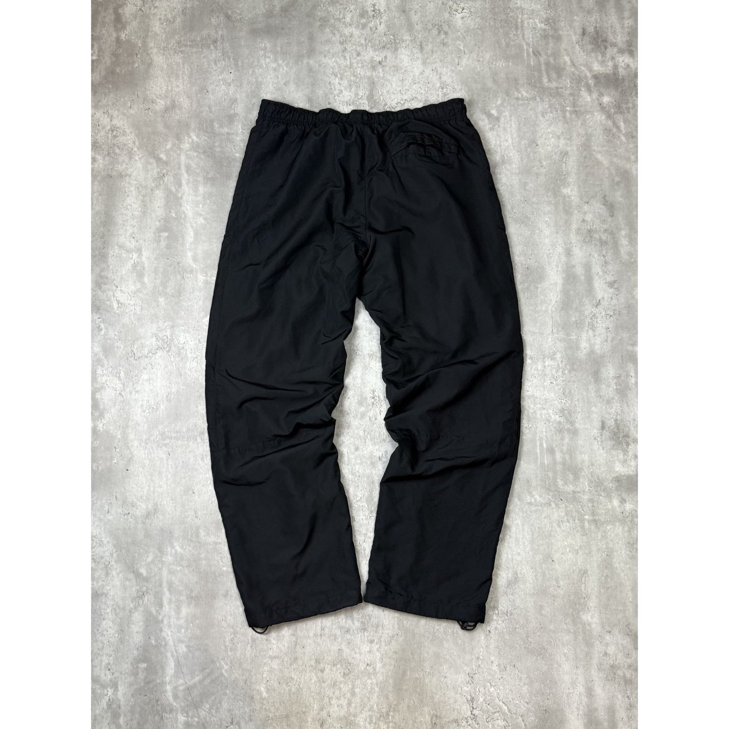 Vintage 2000s Nike Embroidered Swoosh Nylon Track Pants Size Large Black