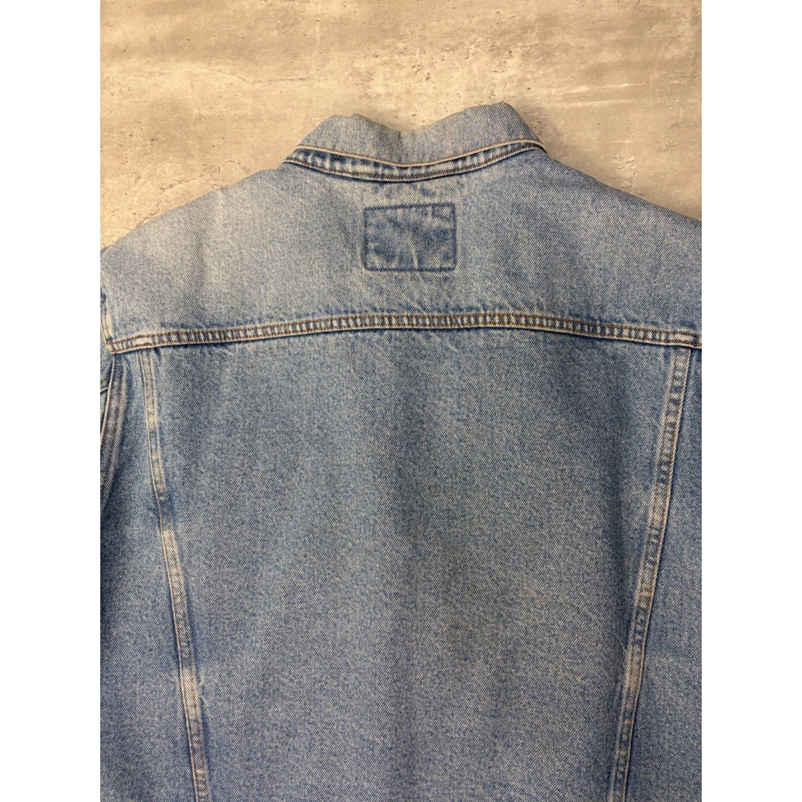 VTG 80s Levis Orange Tab Quilted Lined Medium Wash Denim Trucker Jacket Sz Large