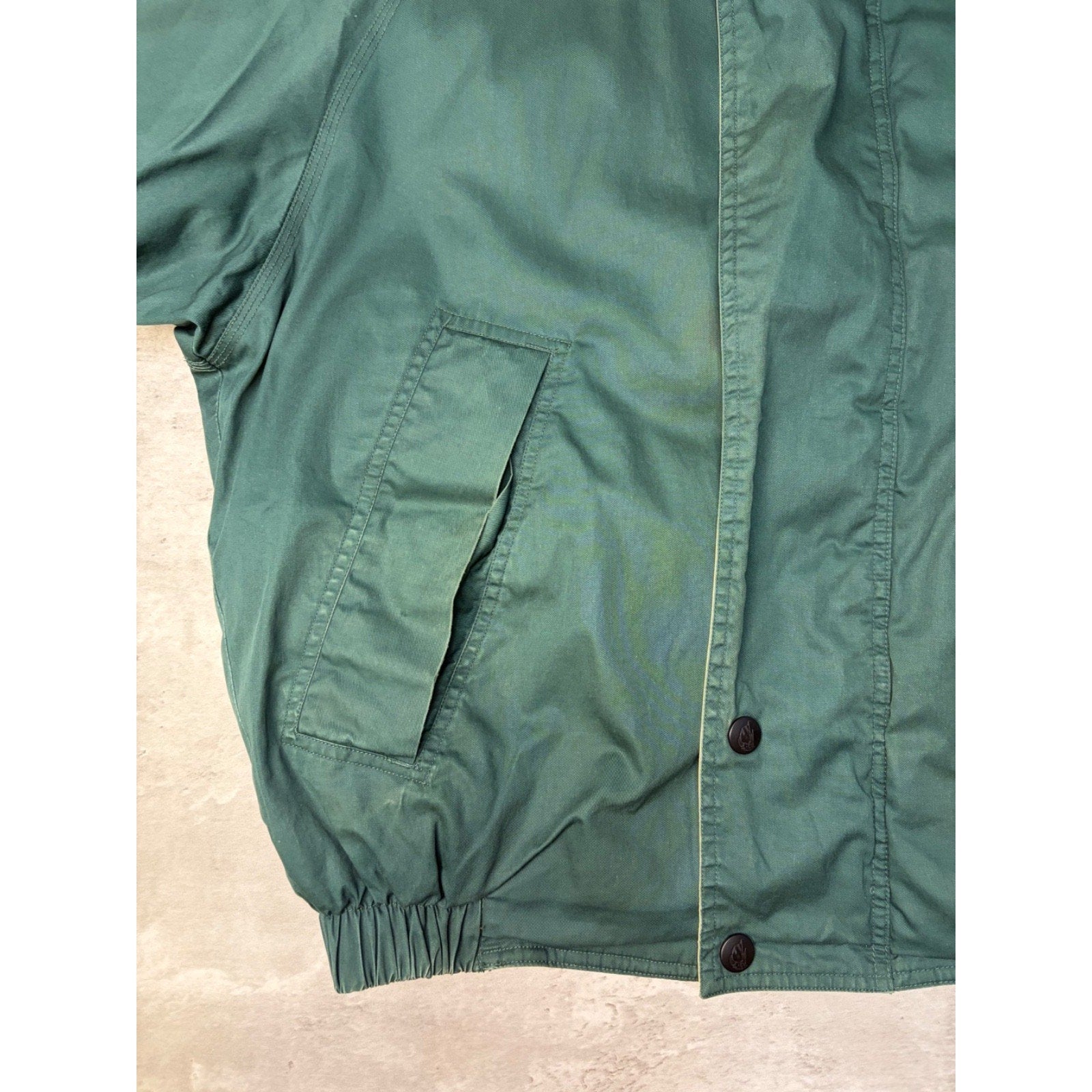 Vintage Nautica Leather Patch Insulated Full Zip BomberJacket Size Large