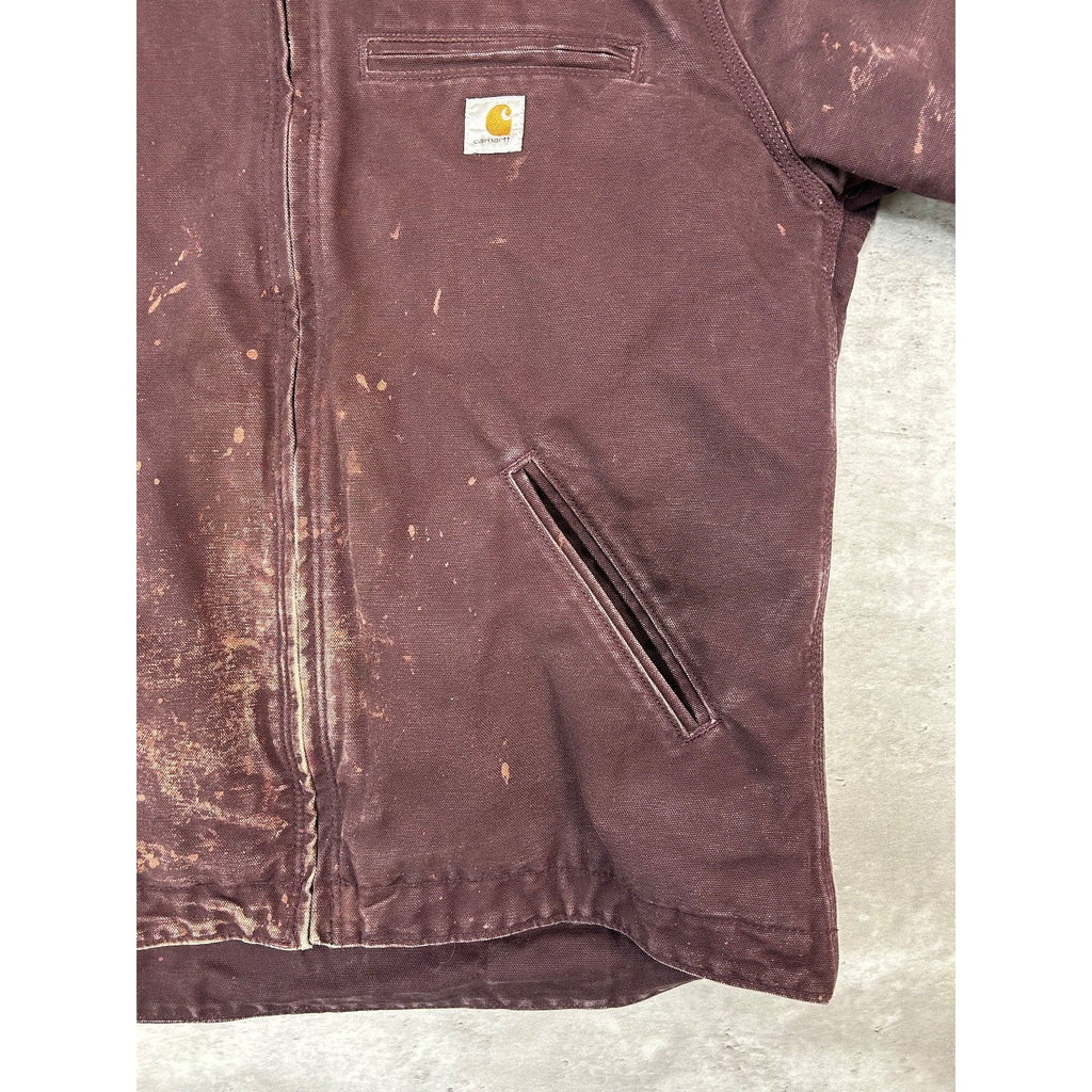 Vintage Carhartt Fleece Lined Canvas Workwear Hooded Detroit Jacket Women's Med
