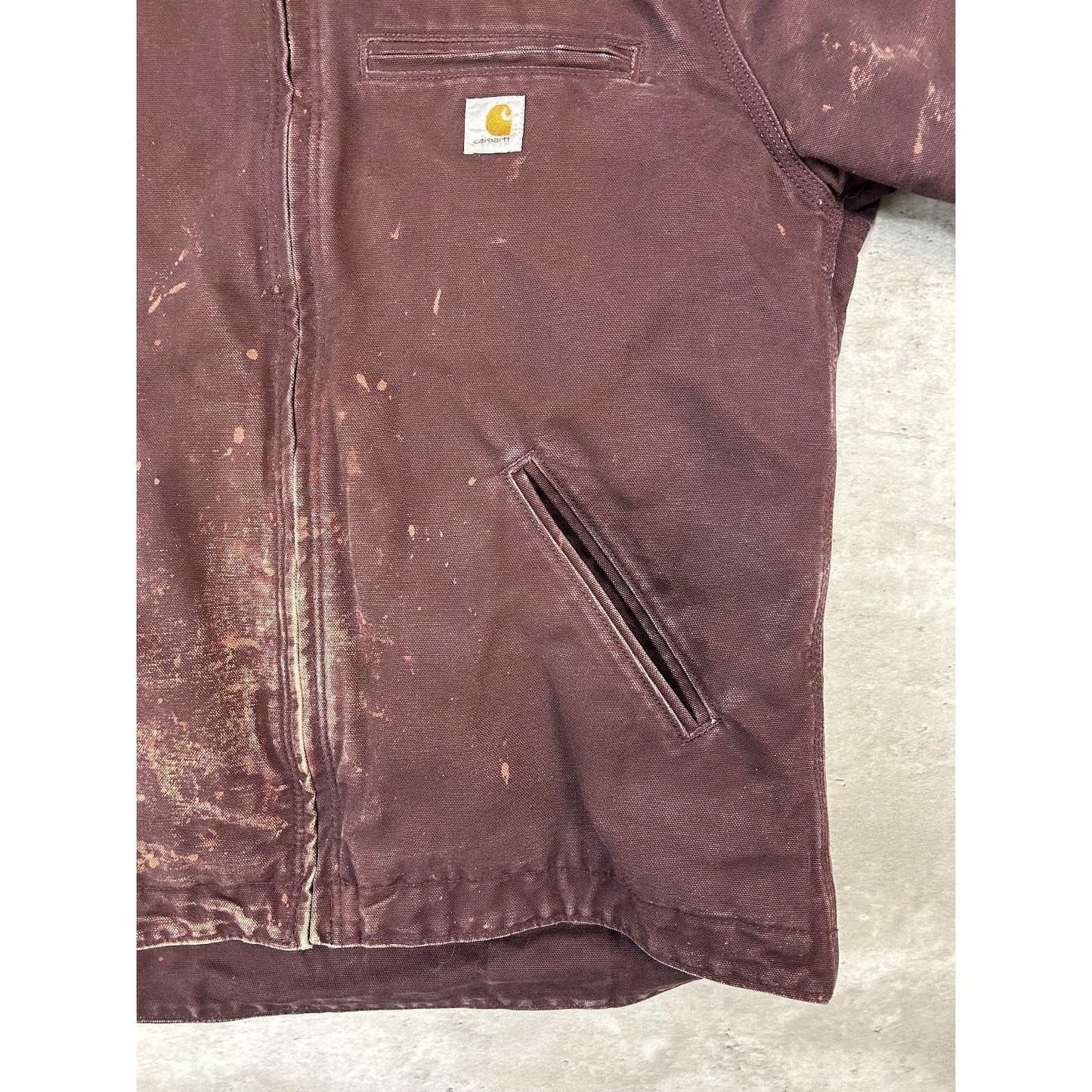 Vintage Carhartt Fleece Lined Canvas Workwear Hooded Detroit Jacket Women's Med