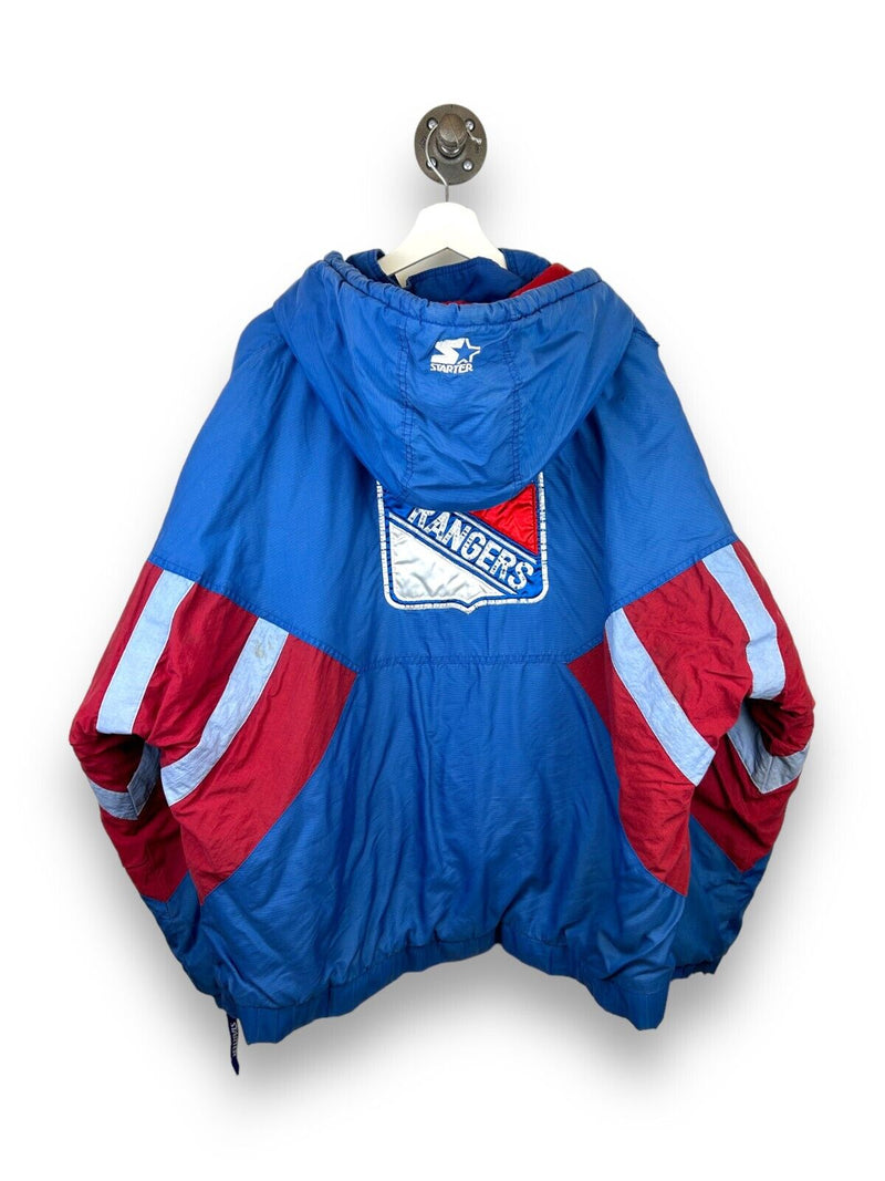 Vintage New York Rangers NHL Starter 1/2 Zip Insulated Jacket Size 2XL
