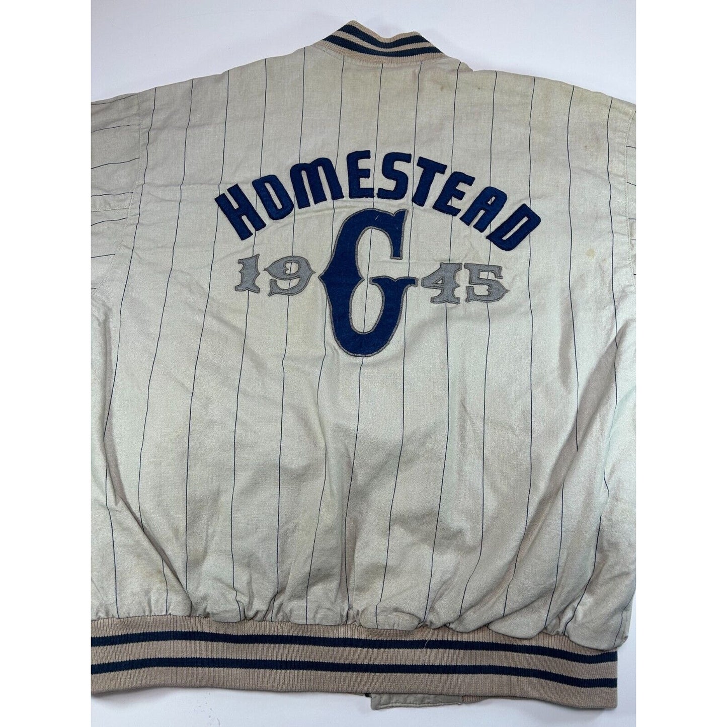 Vintage Homestead Grays NLBM Reversible Varsity Bomber Jacket Size Medium