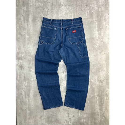 Vintage Dickies Dark Wash Denim Workwear Carpenter Pants Size 34