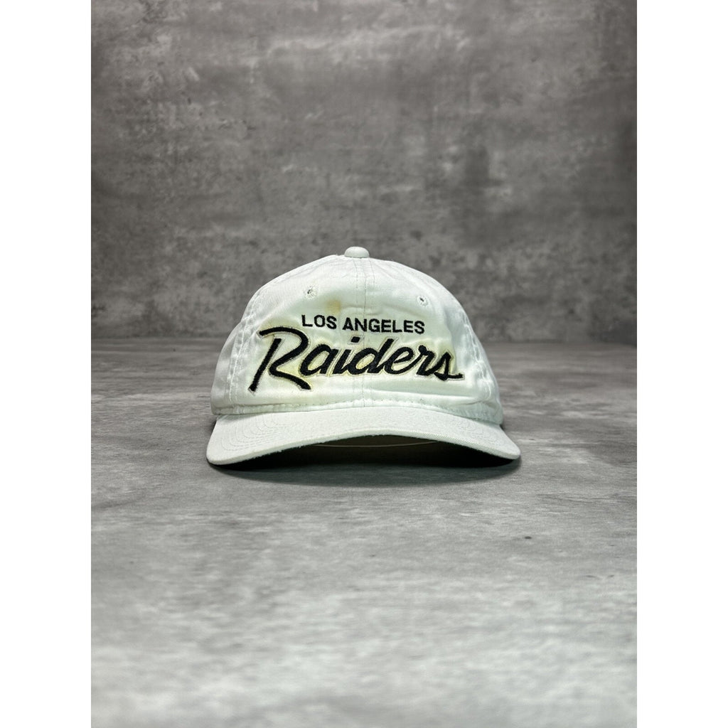 Vintage 90s Los Angeles Raiders NFL Sports Specialties Script Snapback Hat OSFA