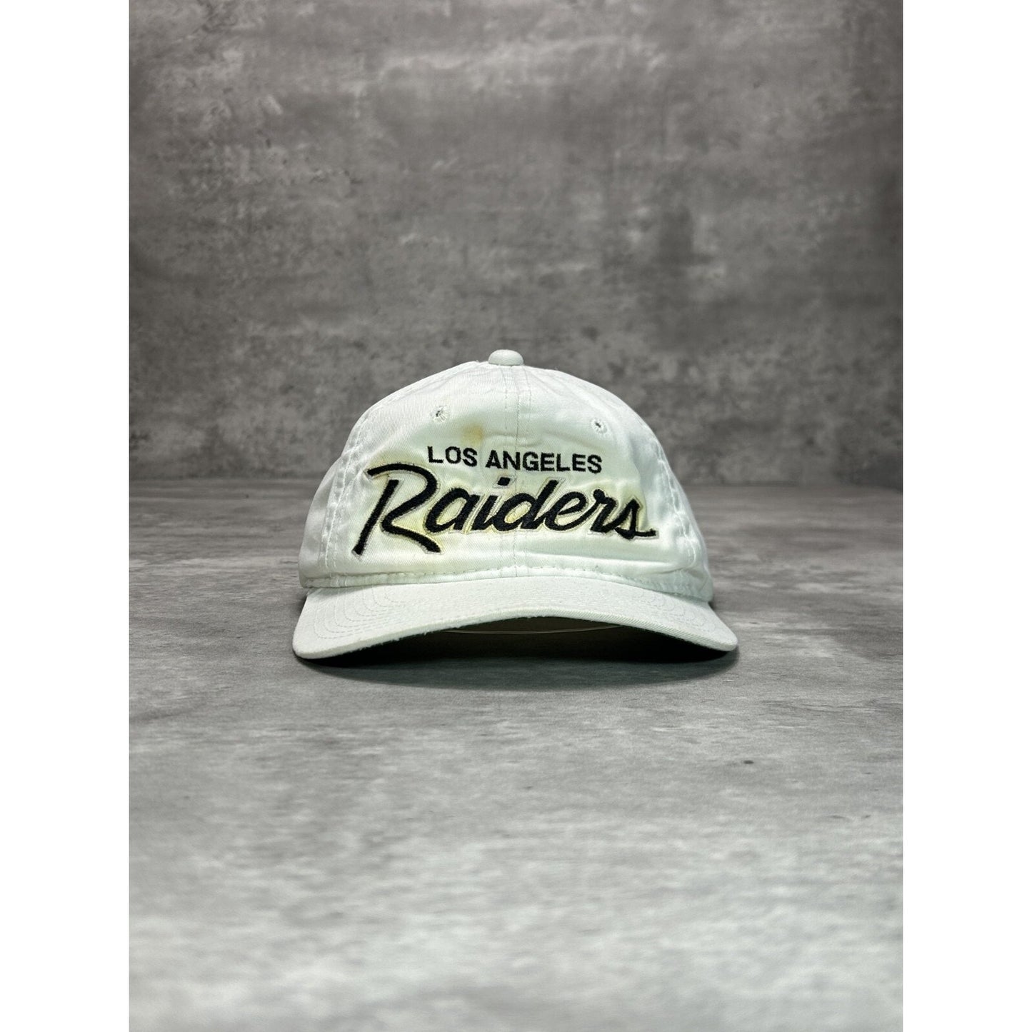 Vintage 90s Los Angeles Raiders NFL Sports Specialties Script Snapback Hat OSFA