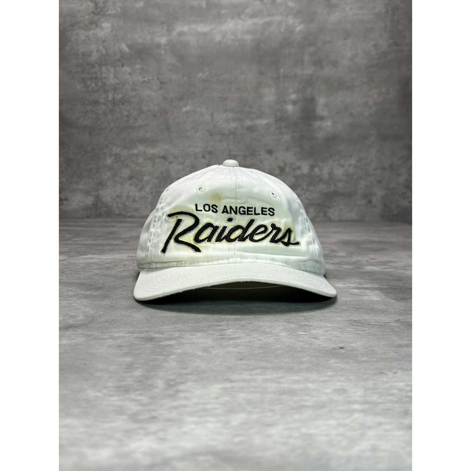 Vintage 90s Los Angeles Raiders NFL Sports Specialties Script Snapback Hat OSFA