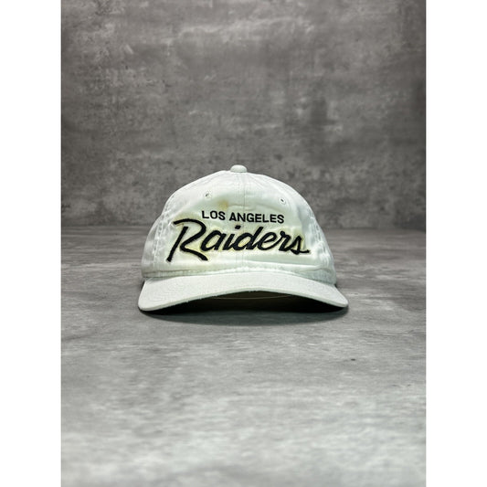 Vintage 90s Los Angeles Raiders NFL Sports Specialties Script Snapback Hat OSFA