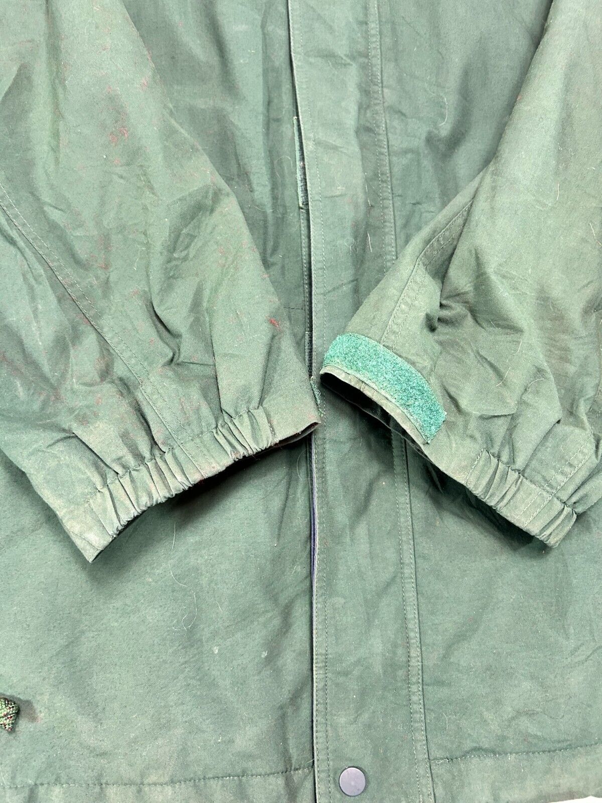 Vintage 80s/90s Patagonia Nylon Full Zip Cinched Long Jacket Size Medium Green