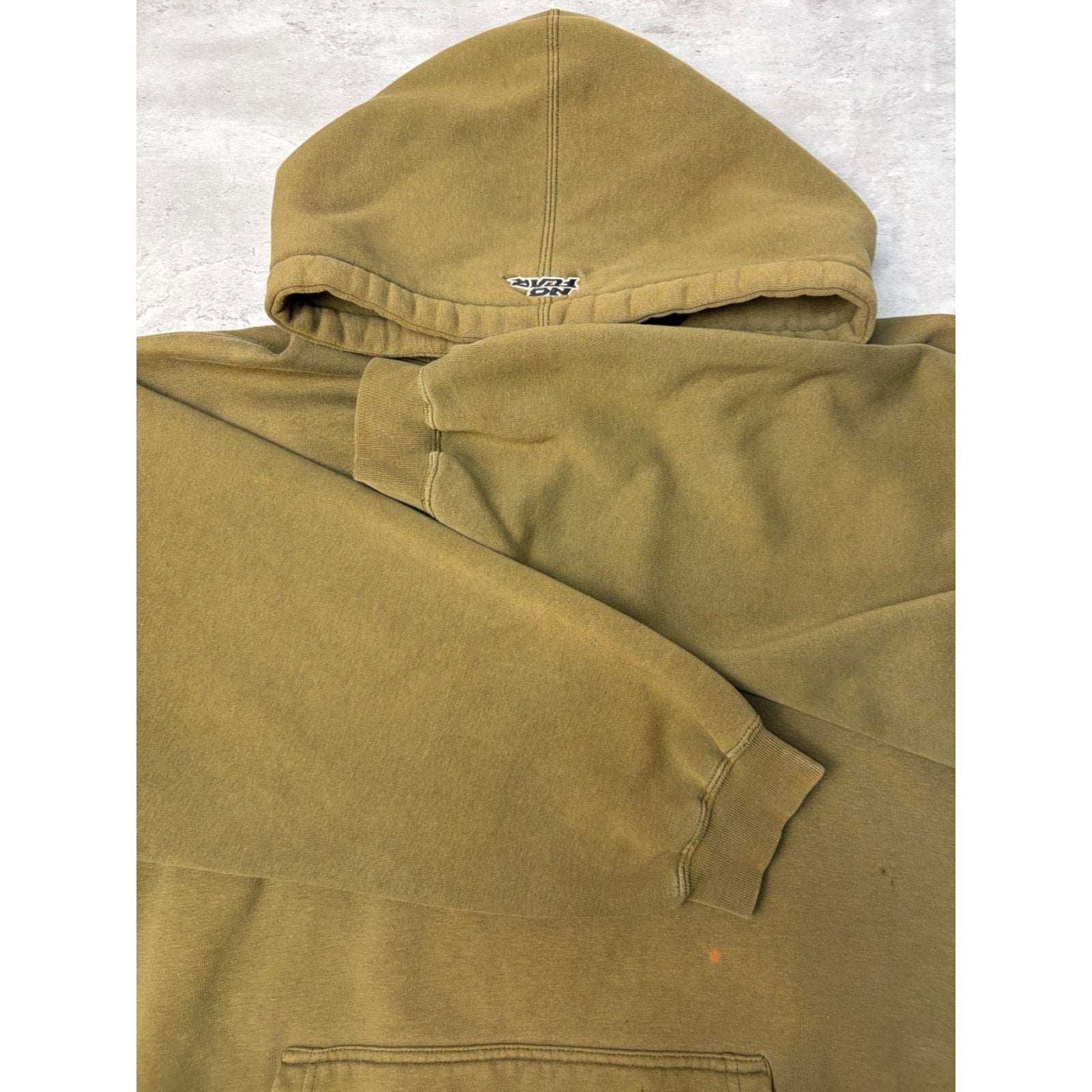 Vintage Y2K No Fear Embroidered Logo Hooded Sweatshirt Size XL