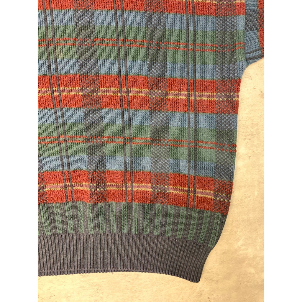 Vintage 90s Plaid Print Pullover Knit Sweater Size 2XL