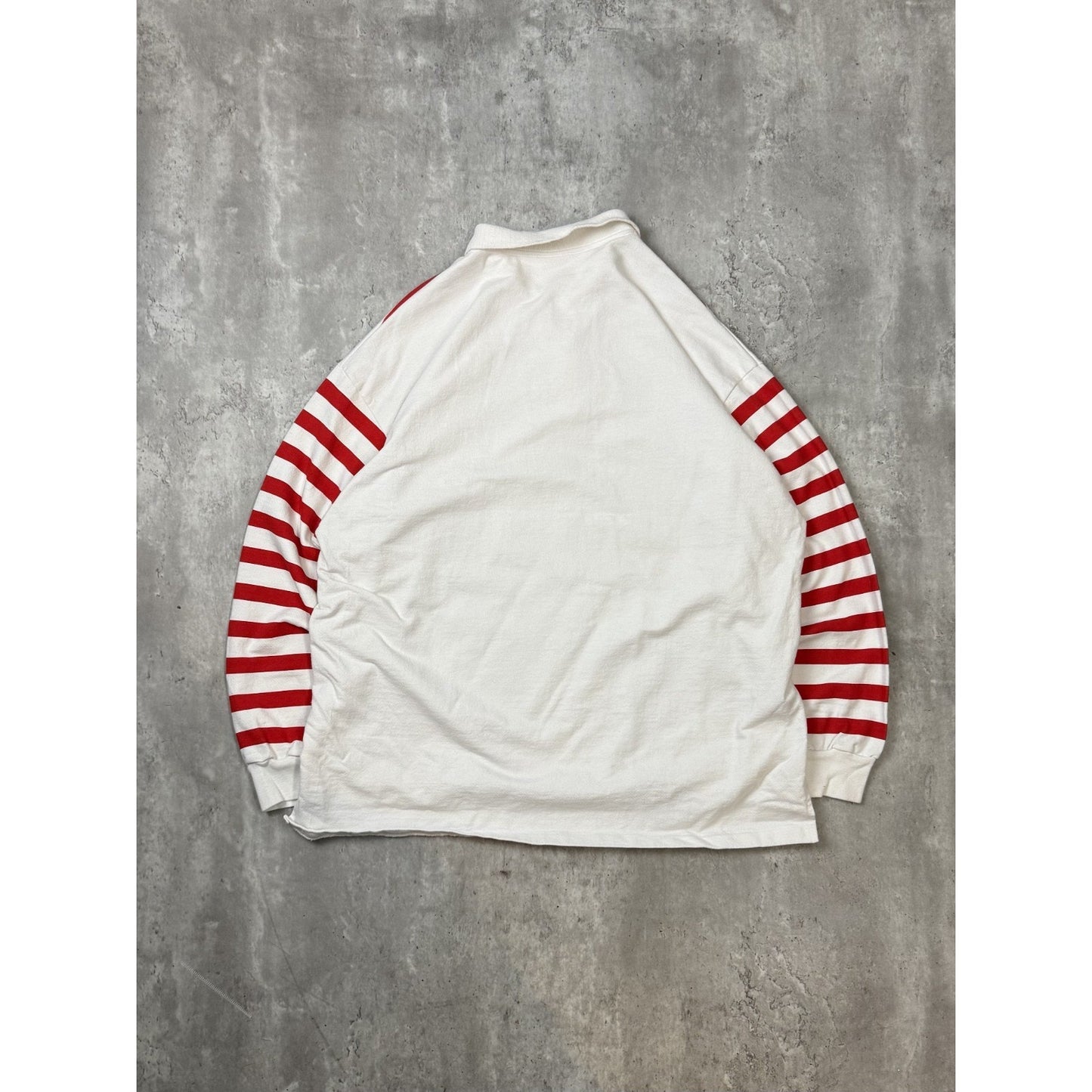 Vintage 90s Tobasco Striped 1/4 Button Hot Sauce Crewneck Sweatshirt Size XL