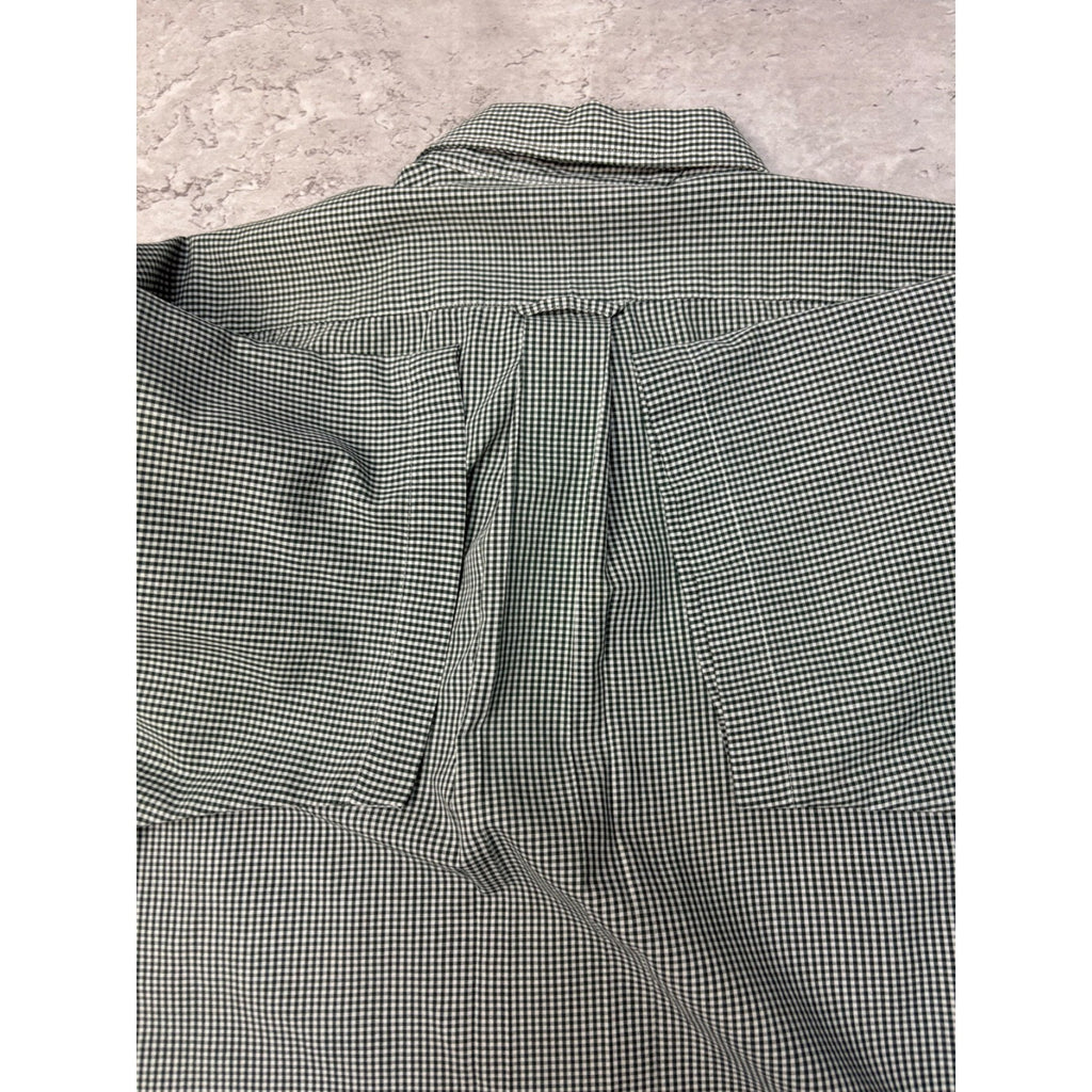 Croft & Barrow Basics Single Pocket Plaid Reworked Cropped Button Up Shirt Sz XL