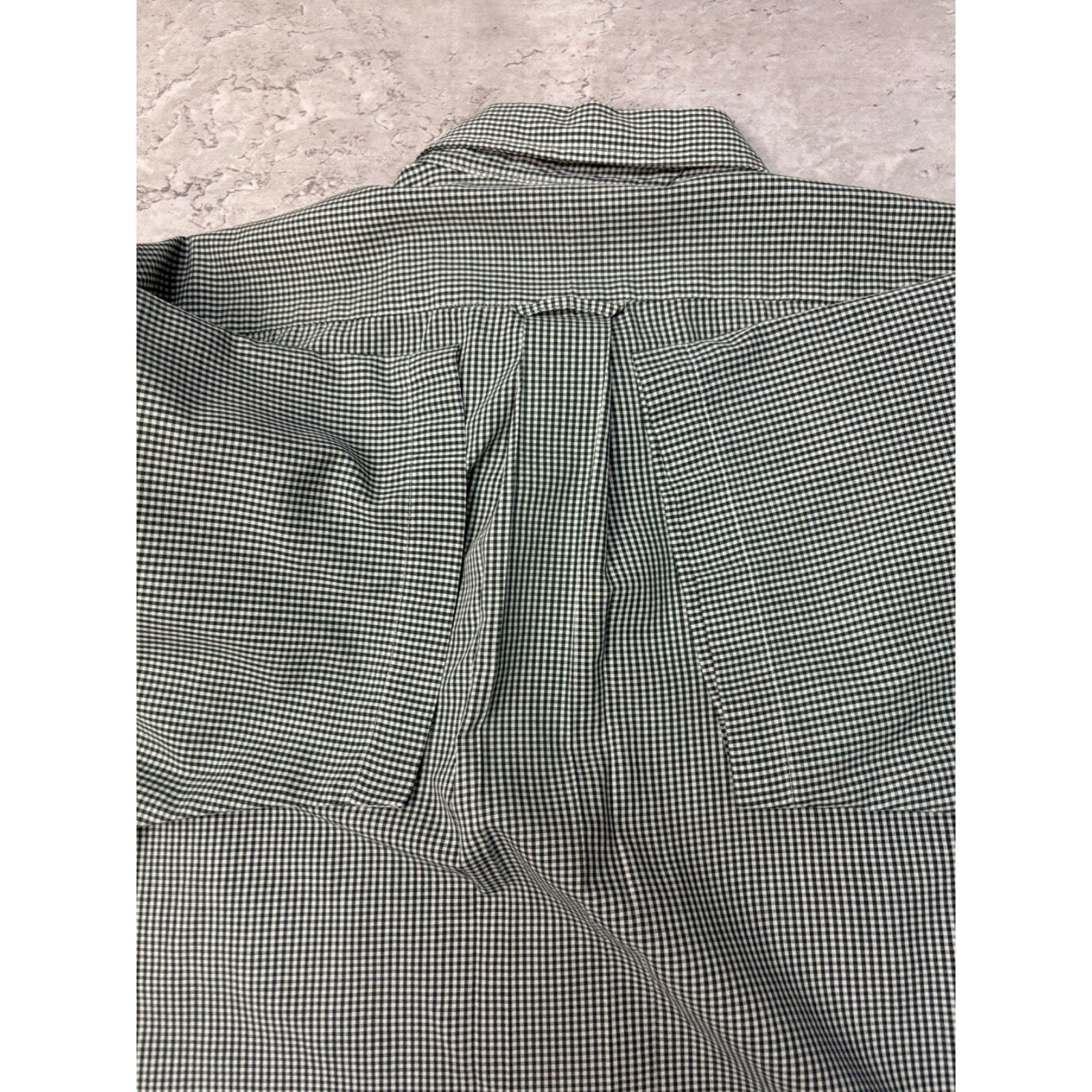Croft & Barrow Basics Single Pocket Plaid Reworked Cropped Button Up Shirt Sz XL