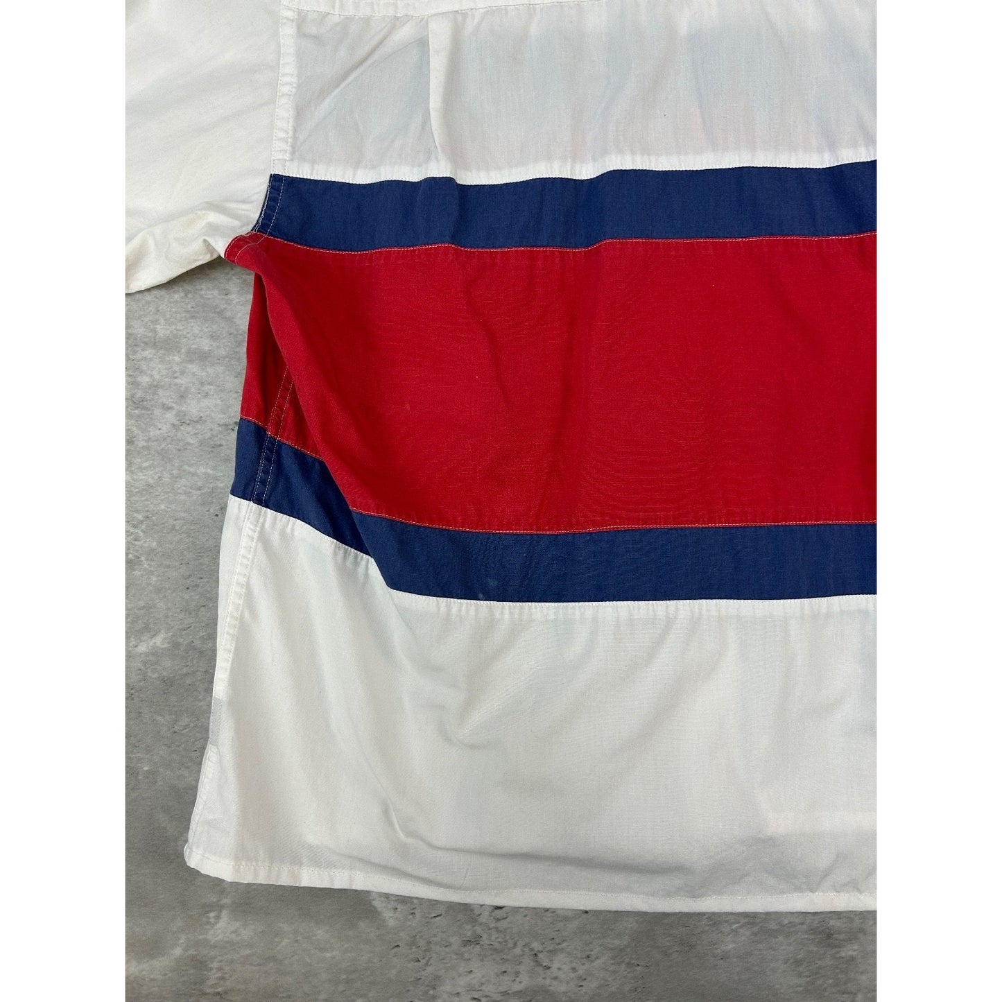 Vintage Eddie Bauer Striped Reworked Cropped Long Sleeve Button Up Shirt Large