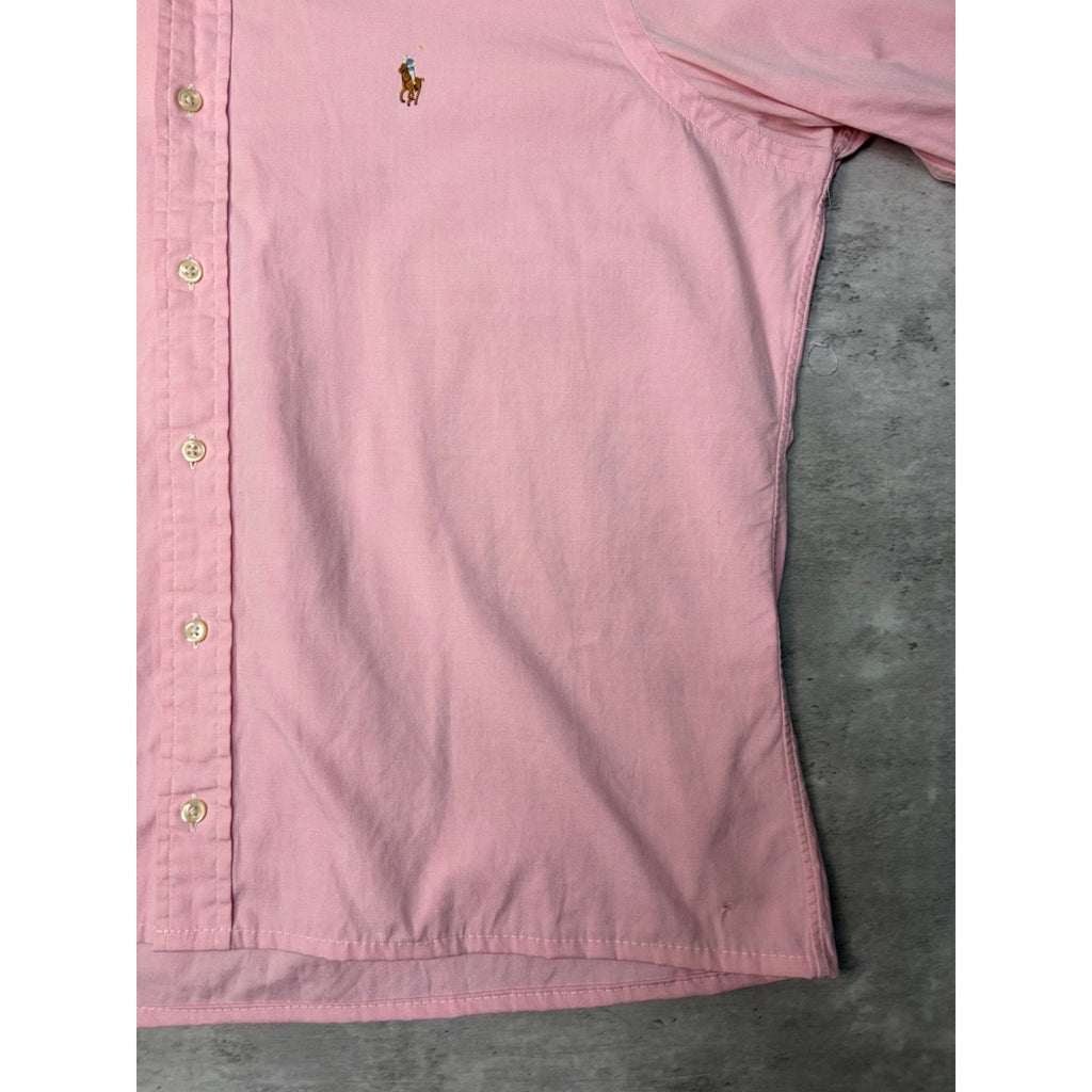 Vintage Polo Ralph Lauren Embroidered Pony Cropped Button Up Shirt Size Large