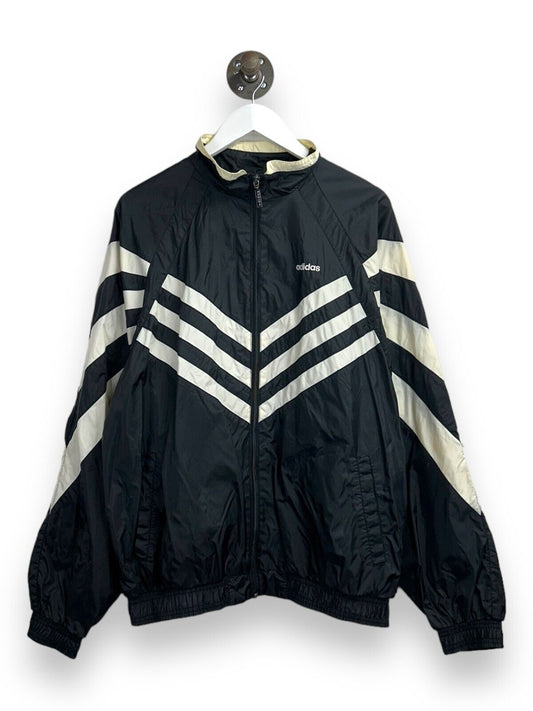 Vintage 90s Adidas Embroidered Spell Out Nylon Windbreaker Jacket Size Large