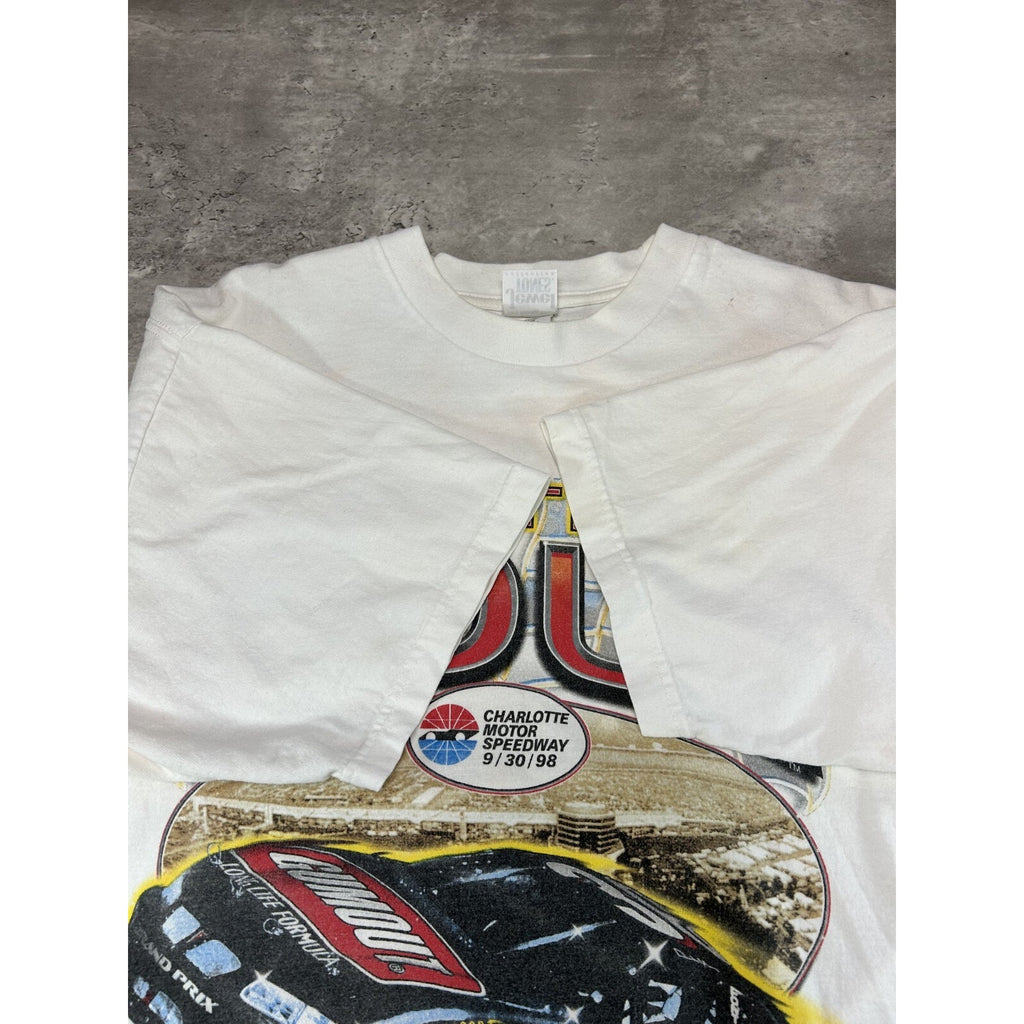 Vintage 1998 Derrike Cope #30 Nascar On The Pole Graphic T-Shirt Size XL White