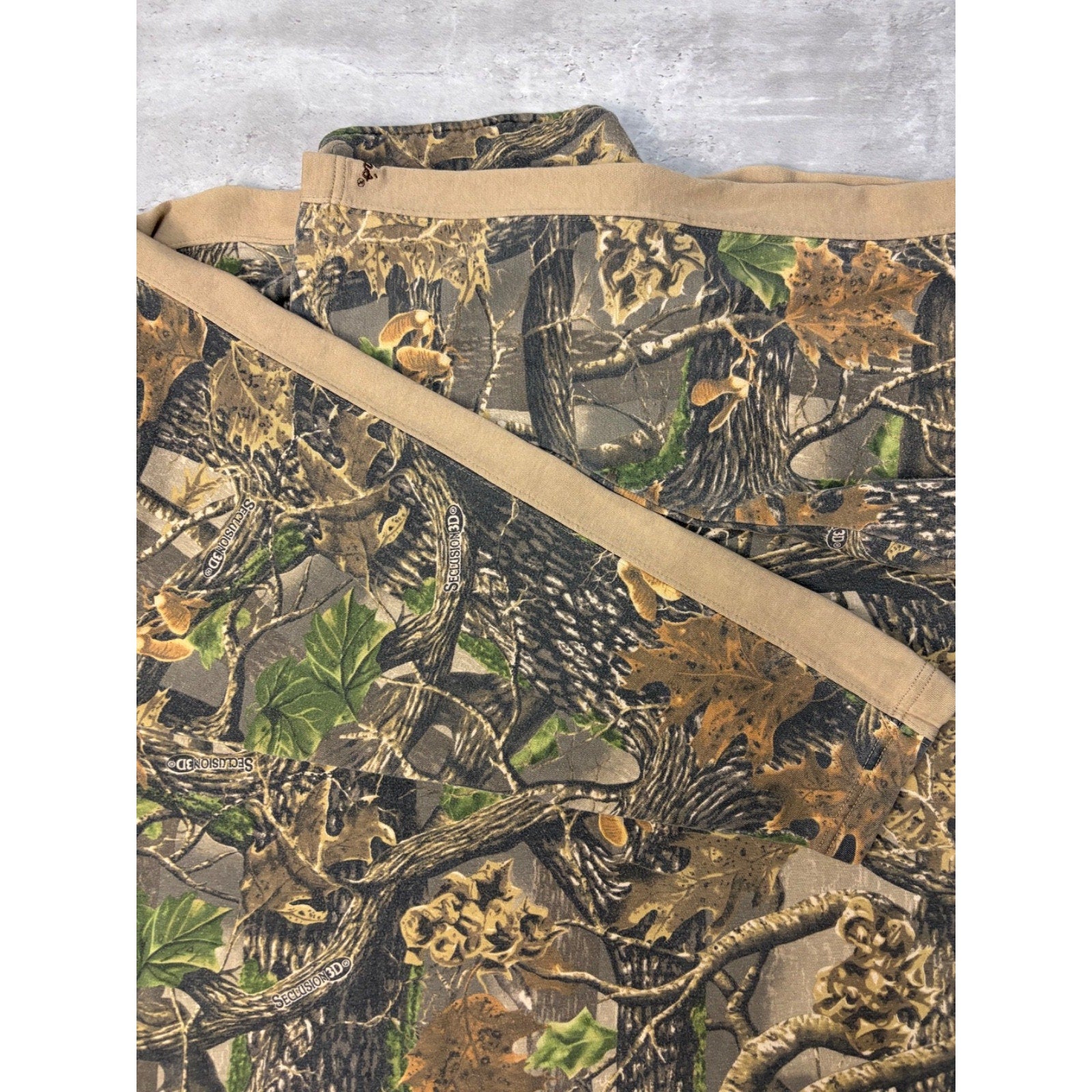 Vintage Cabela's Seclusion 3D Camo 1/4 Zip Mockneck Sweatshirt Size 2XL