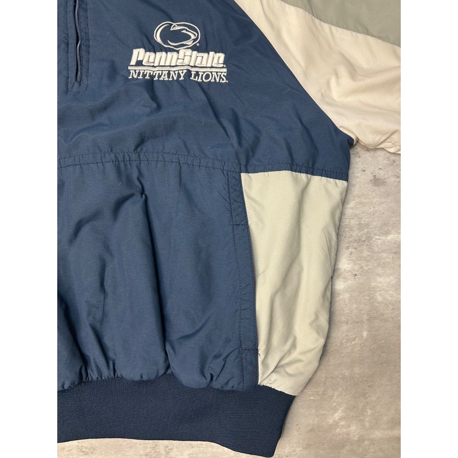 Vintage 90s Penn State Nittany Lions NCAA Hooded Windbreaker Jacket Size Large