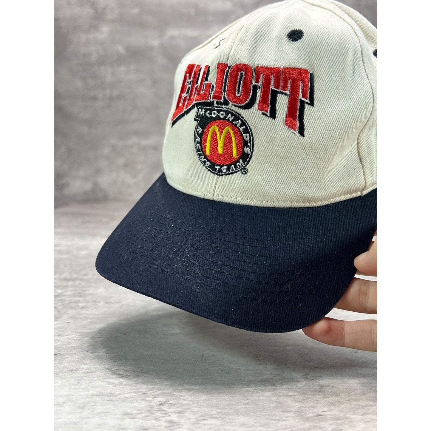 VTG 90s Bill Elliott #34 Mcdonalds Racing Embroidered Nascar Snapback Hat OSFA