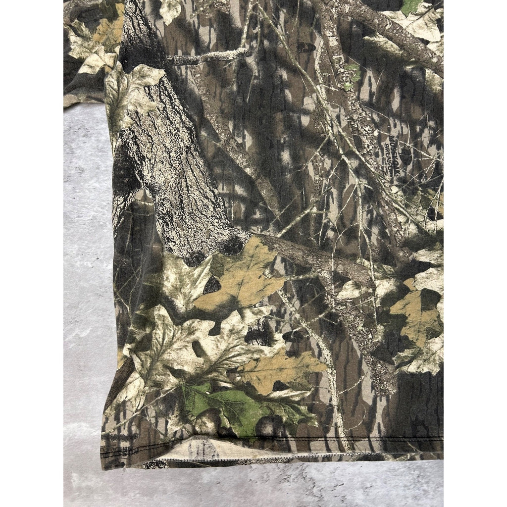 Vintage Mossy Oak Tree Camo Hunting Long Sleeve T-Shirt Size Large