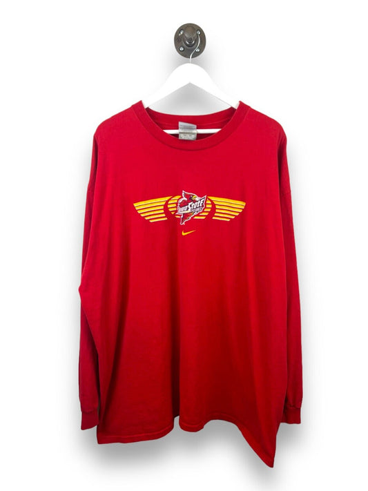 Vintage Nike Team Iowa State Cyclones NCAA Long Sleeve T-Shirt Size 2XL Red