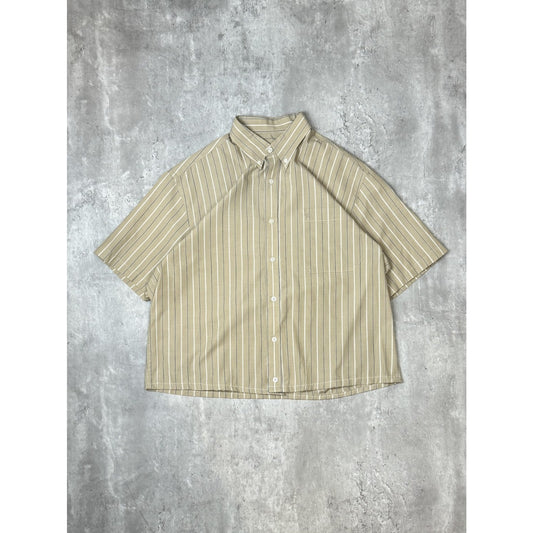 Vintage 90s Arnold Palmer Striped Reworked Cropped Button Up Shirt Size Medium