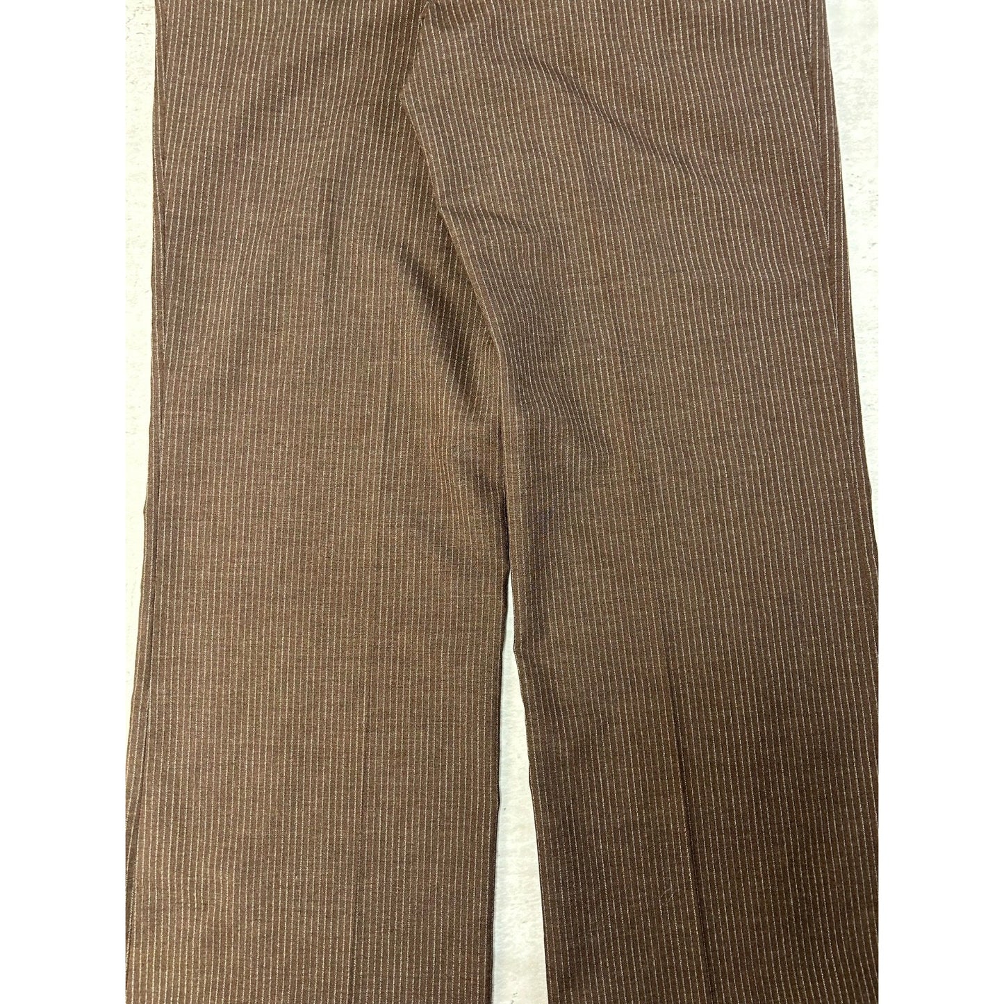 Vintage 80s Pinstripe Earth Tone Straight Fit Trouser Style Pants Size 33