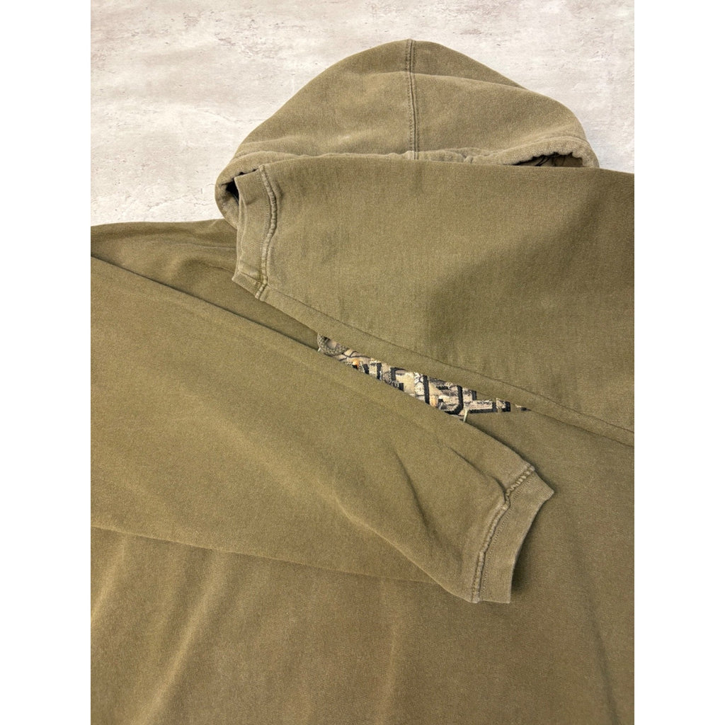 Vintage Budweiser Camo Spellout Graphic Hooded Sweatshirt Size XL