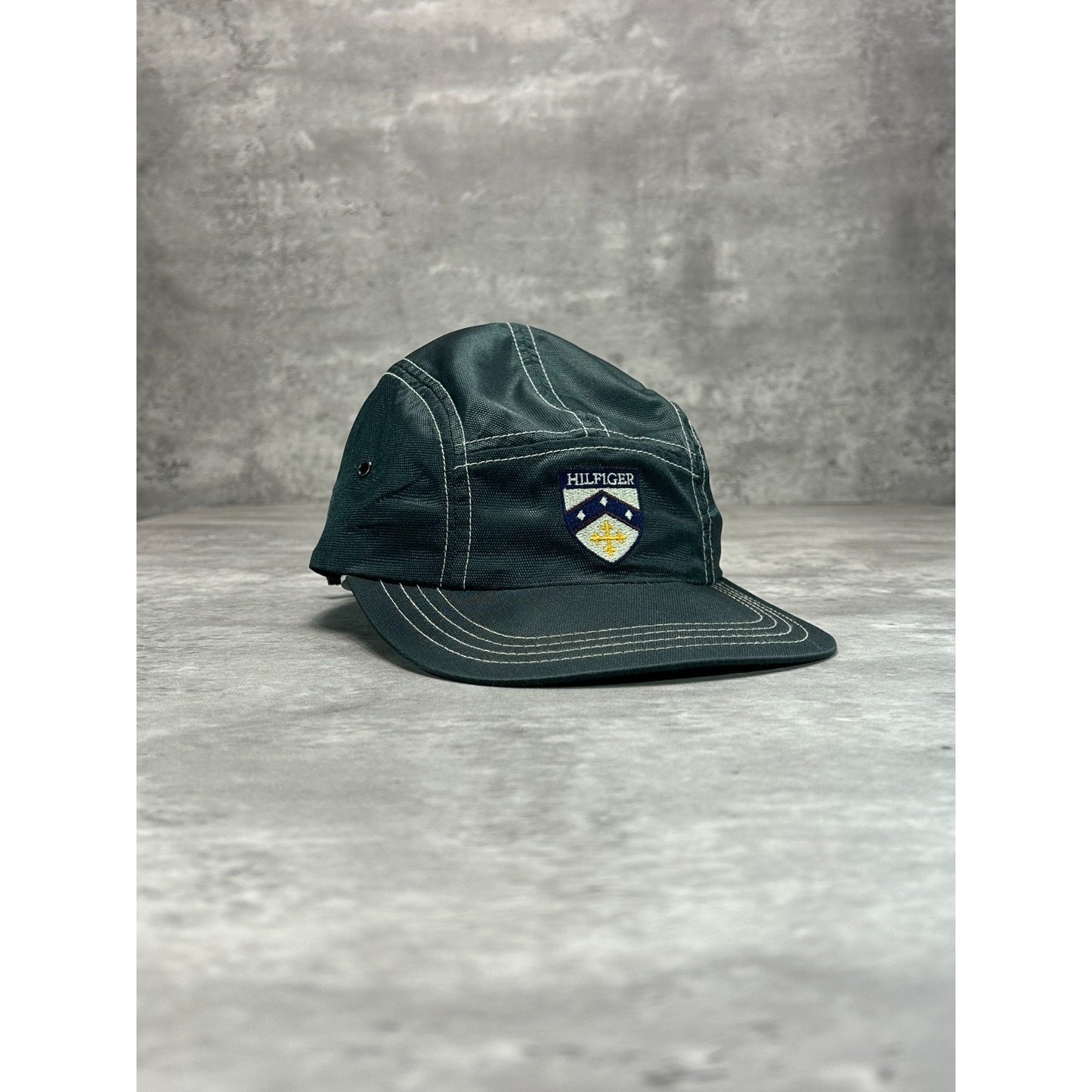 Vintage 90s Tommy Hilfiger Embroidered Crest SIx Panel Strapback Hat OSFA