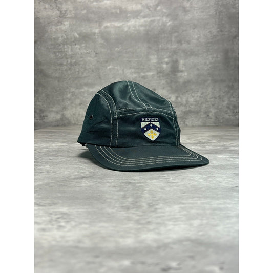 Vintage 90s Tommy Hilfiger Embroidered Crest SIx Panel Strapback Hat OSFA