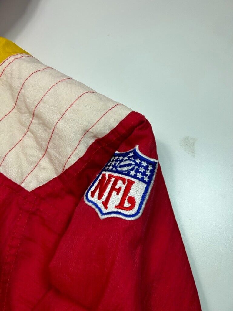 Vintage 90s Kansas City Chiefs NFL Starter 1/2 Zip Insulated Jacket Size Medium