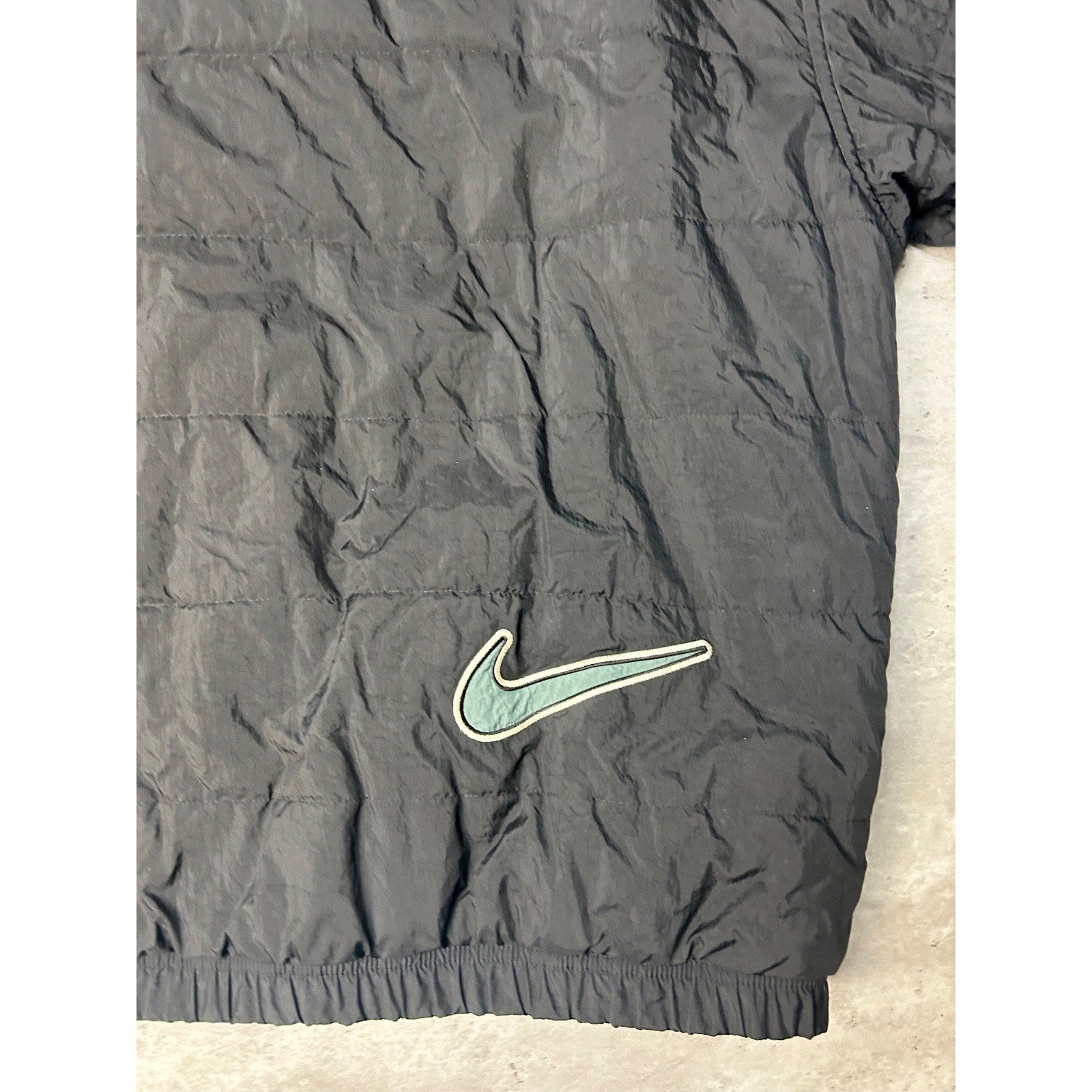 Vintage 90s Nike Embroidered Spellout Reversible Insulated Jacket Size XL