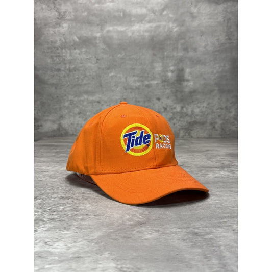 Vintage Tide Racing Embroidered Spellout Nascar Strapback Hat OSFA Orange